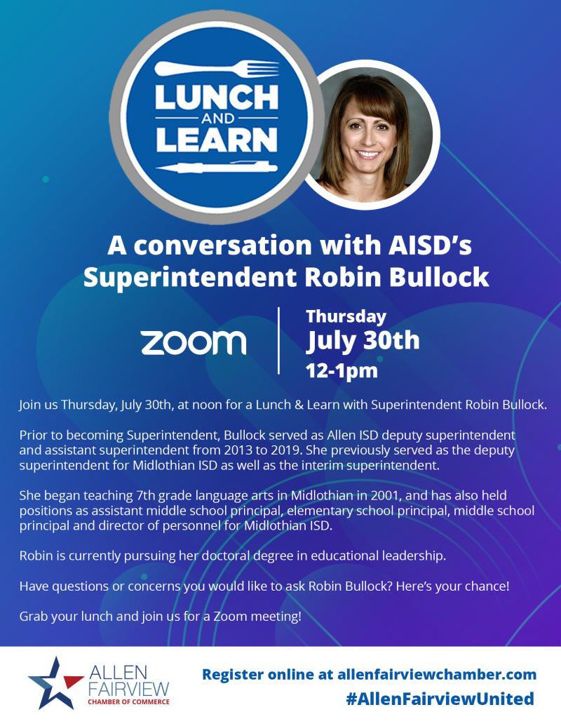 Lunch and Learn with Superintendent Robin Bullock